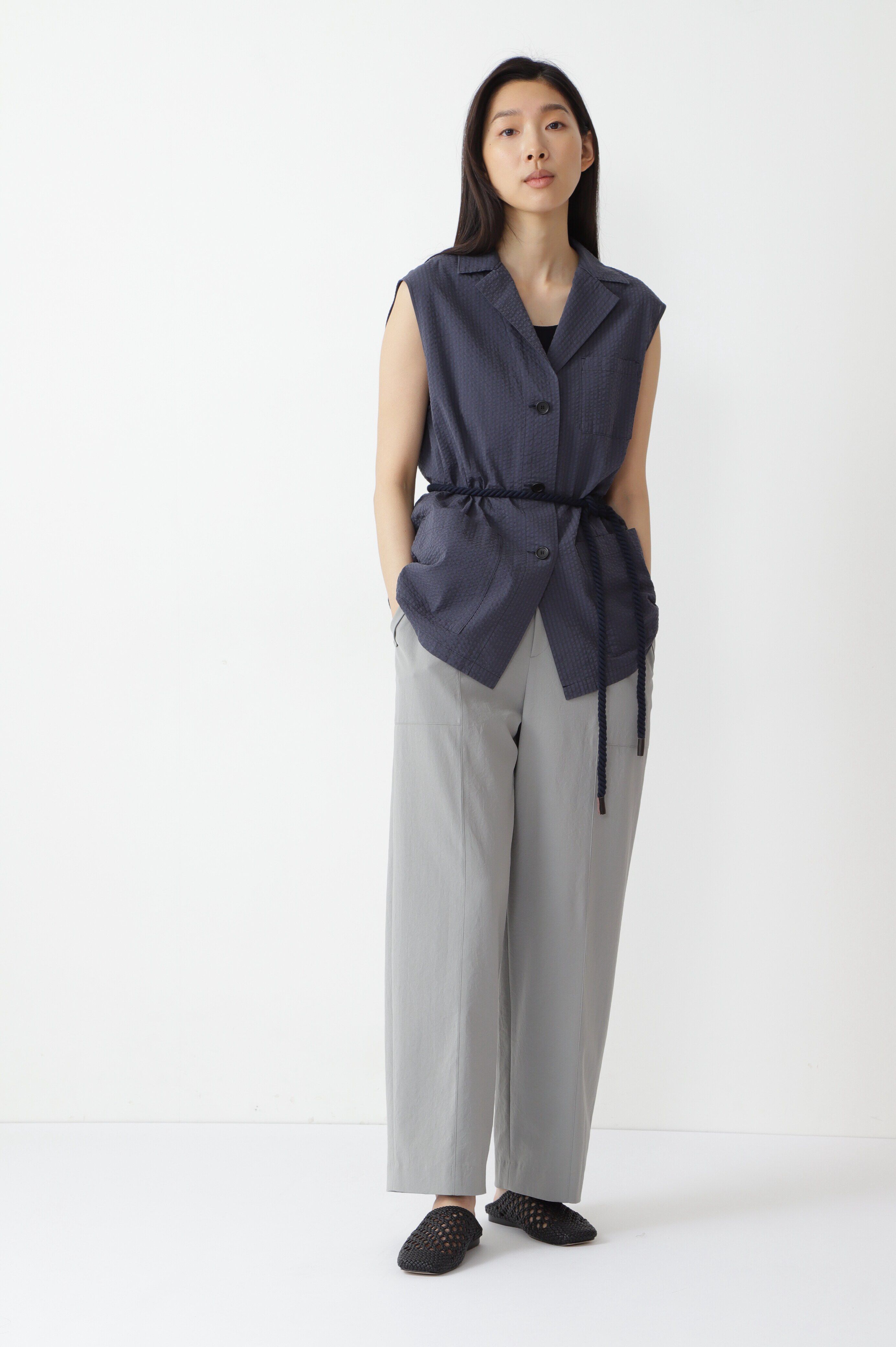  「◆≪arrive 5e≫コットンサッカーストライプブラウス」|シャツ・ブラウス|