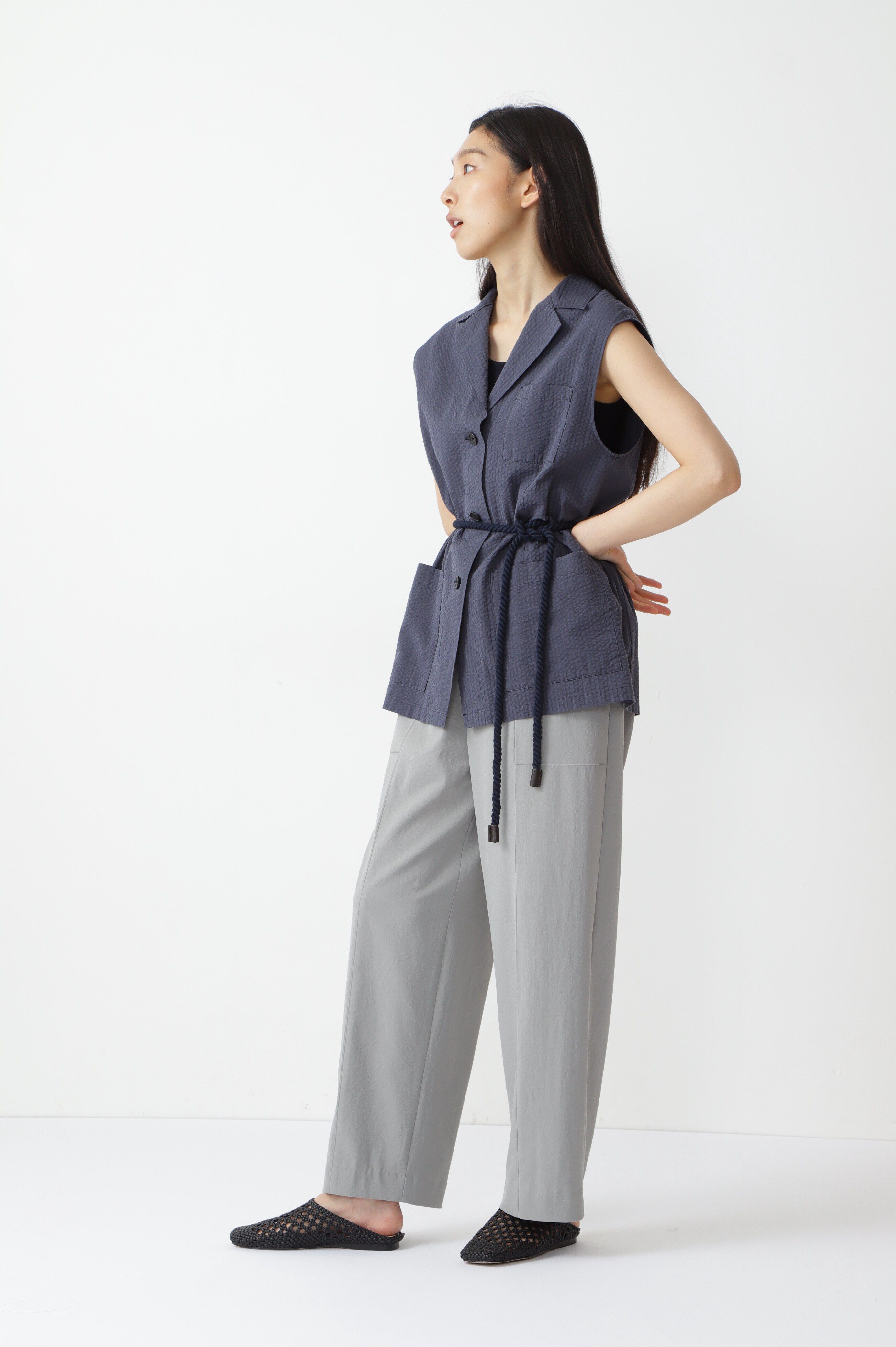  「◆≪arrive 5e≫コットンサッカーストライプブラウス」|シャツ・ブラウス|