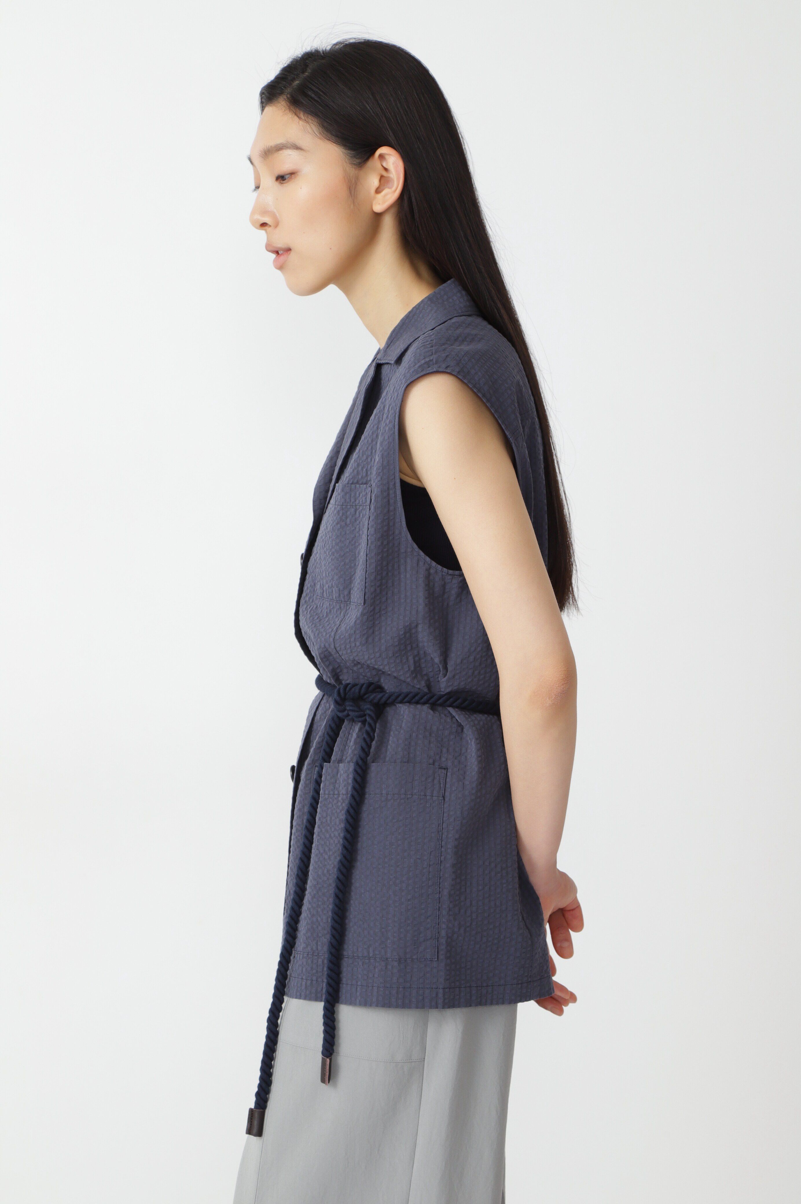  「◆≪arrive 5e≫コットンサッカーストライプブラウス」|シャツ・ブラウス|