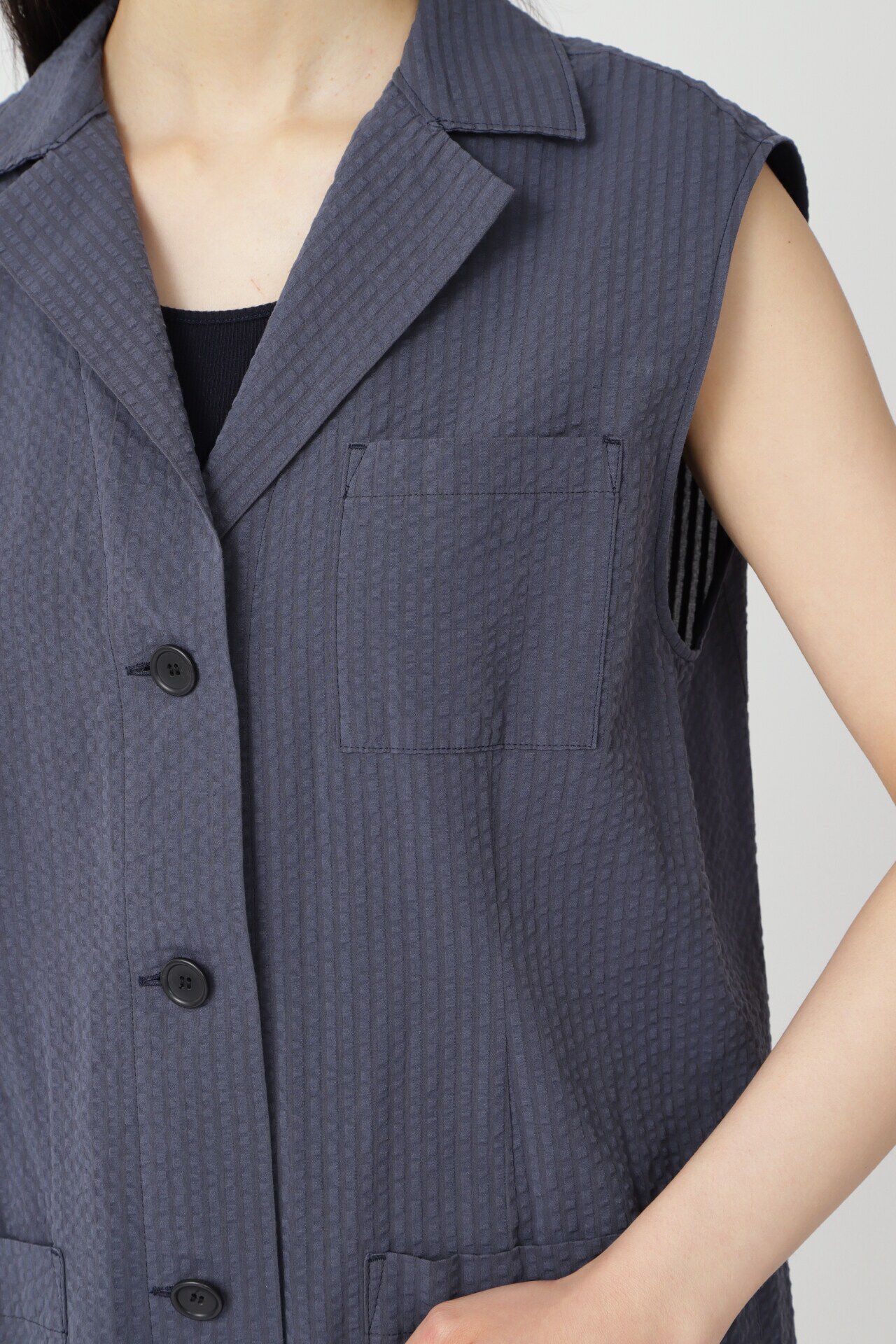  「◆≪arrive 5e≫コットンサッカーストライプブラウス」|シャツ・ブラウス|