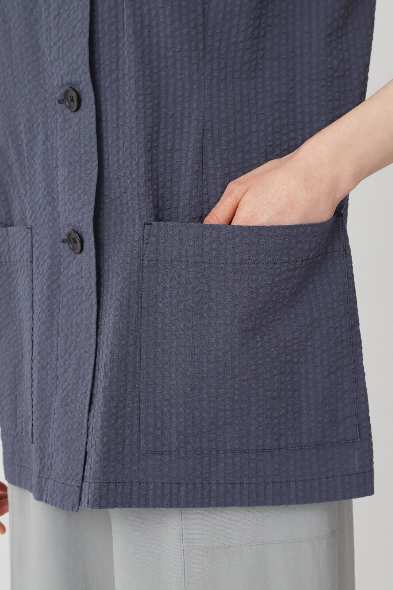  「◆≪arrive 5e≫コットンサッカーストライプブラウス」|シャツ・ブラウス|