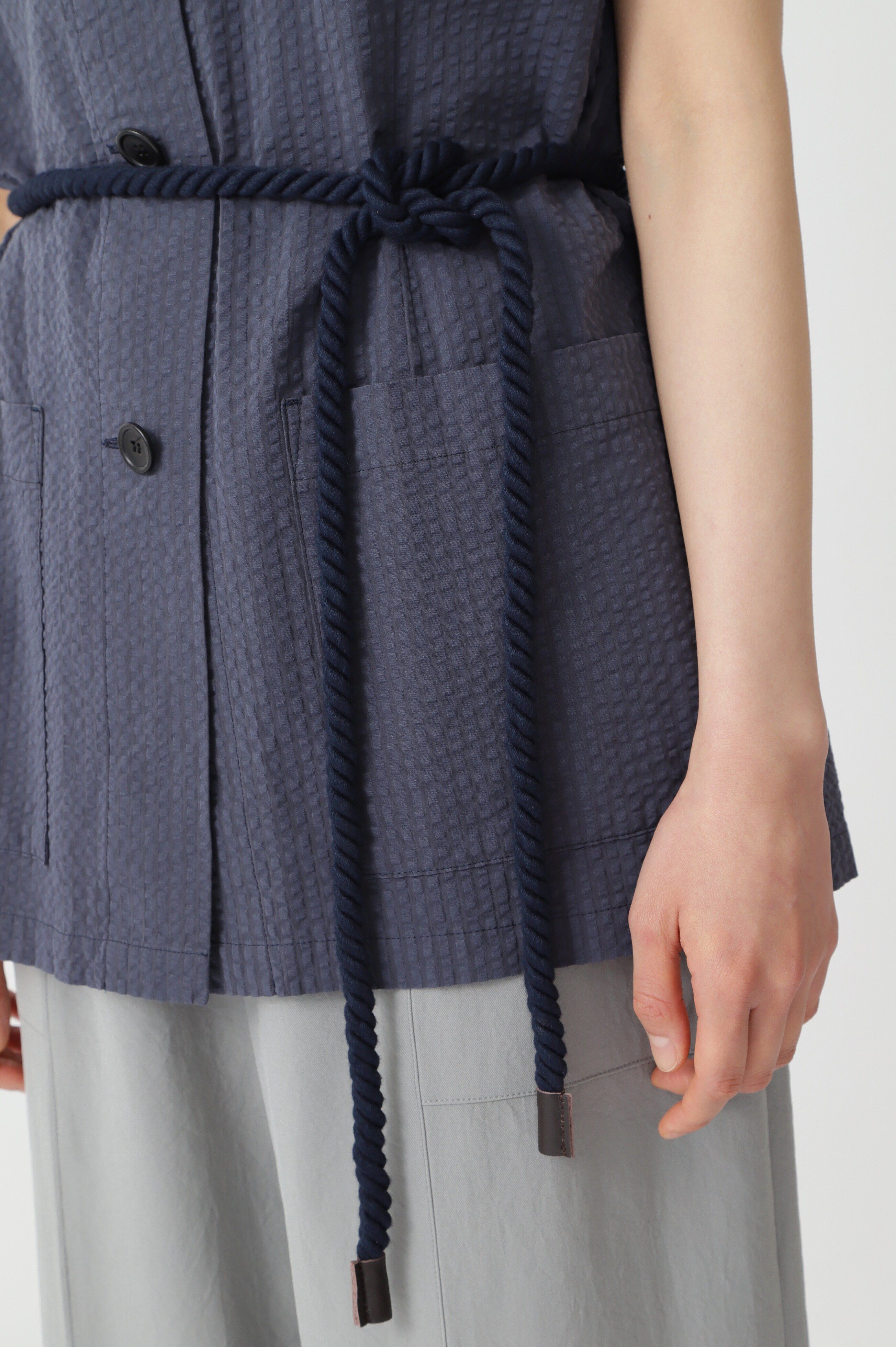  「◆≪arrive 5e≫コットンサッカーストライプブラウス」|シャツ・ブラウス|