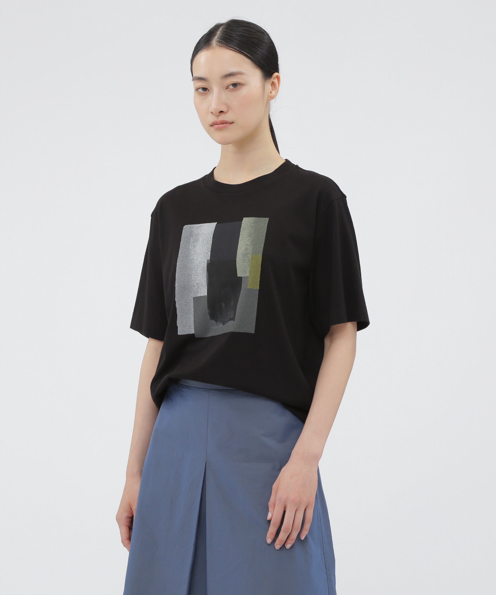  「COLLAGE PRINT COTTON  JERSEY TOP」|Tシャツ・カットソー|BLACK