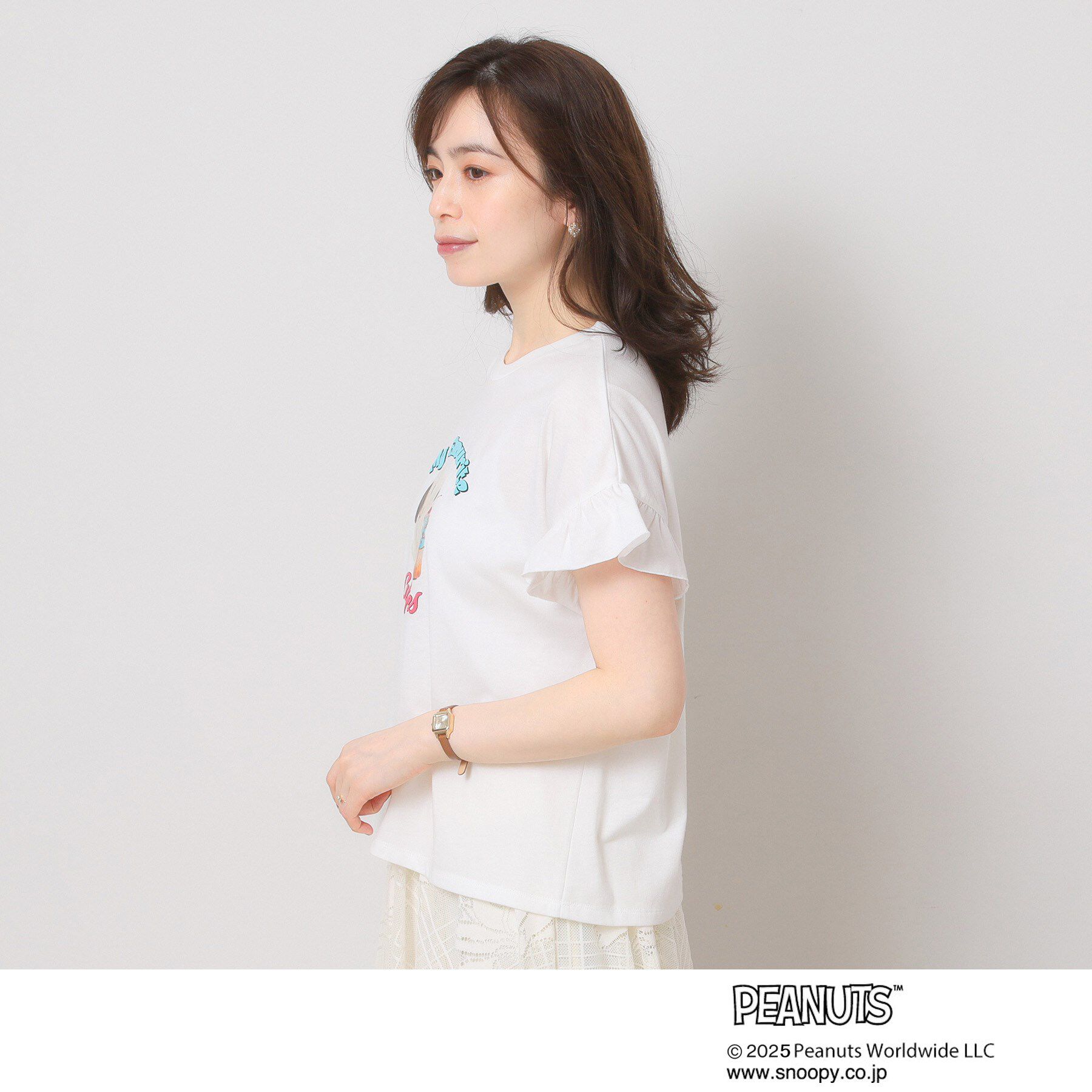 ITS&rsquo;DEMO「PEANUTS別注フリル袖Tシャツ」|Tシャツ・カットソー|