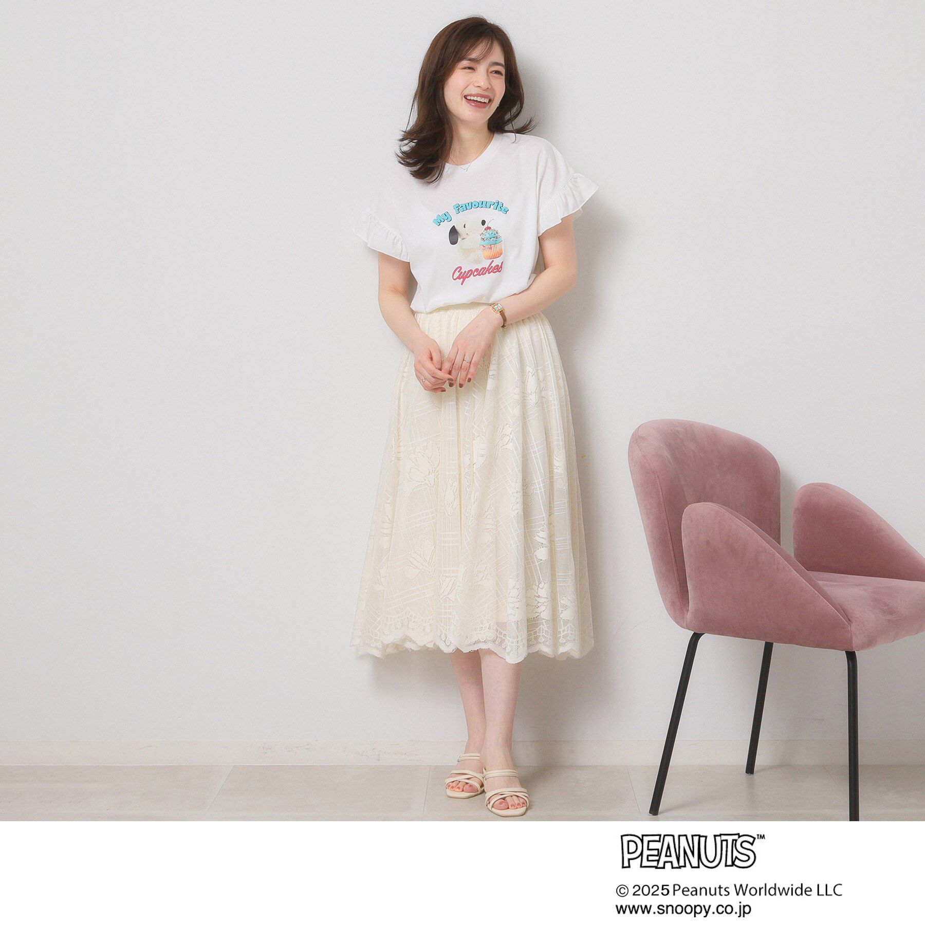 ITS&rsquo;DEMO「PEANUTS別注フリル袖Tシャツ」|Tシャツ・カットソー|