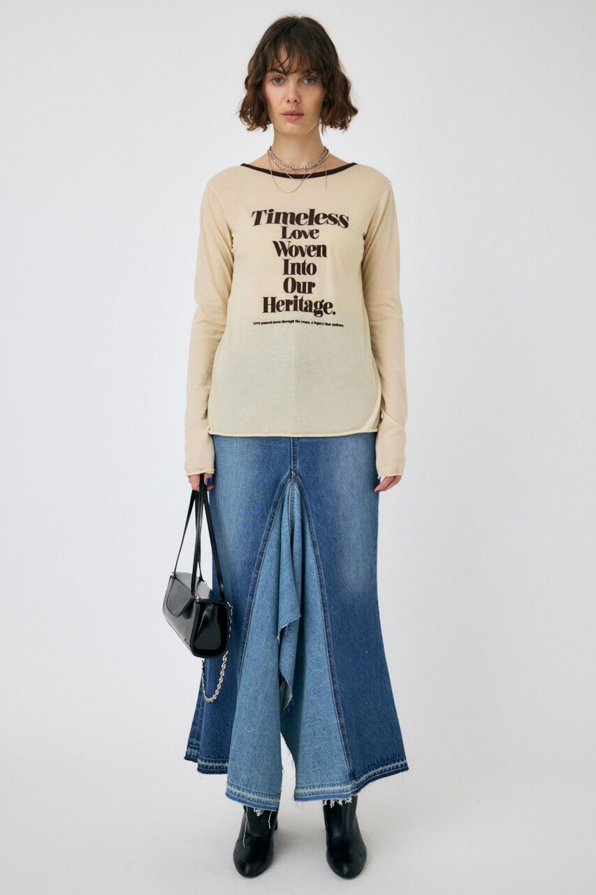 MOUSSY「SHEER LOGO ロングスリーブTシャツ」|Tシャツ・カットソー|