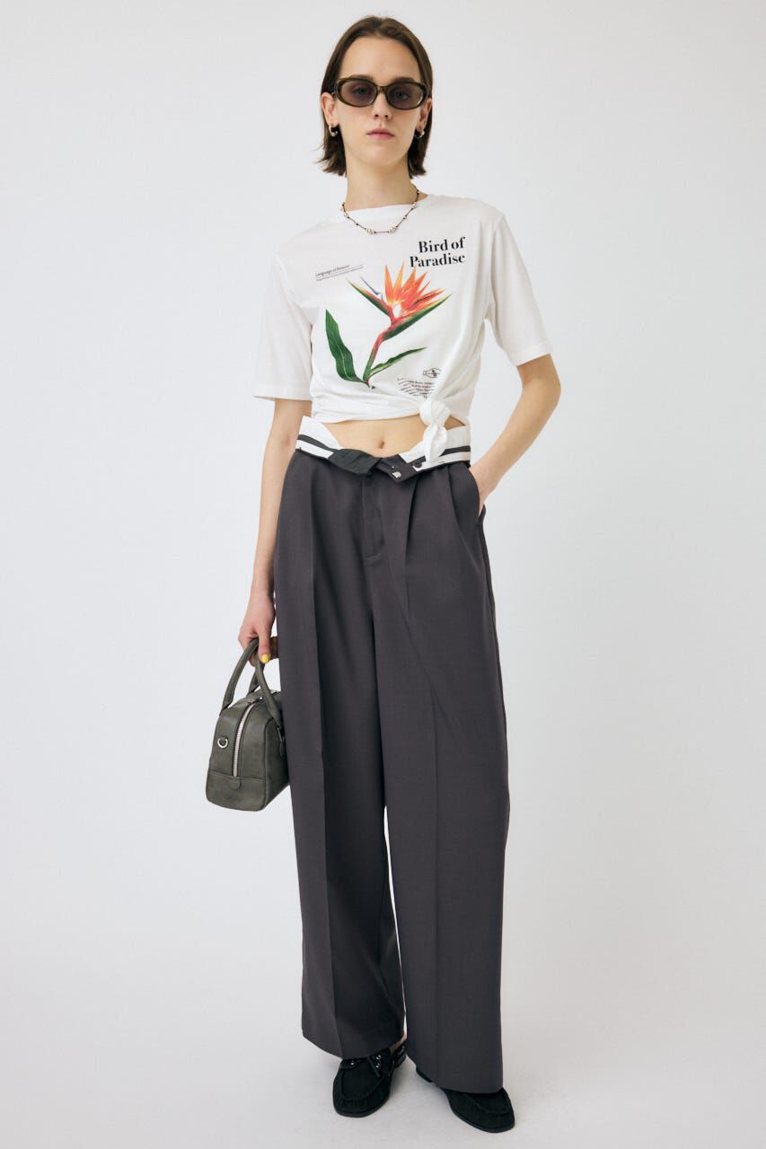 MOUSSY「ASYMMETRY フラワー TEE」|Tシャツ・カットソー|