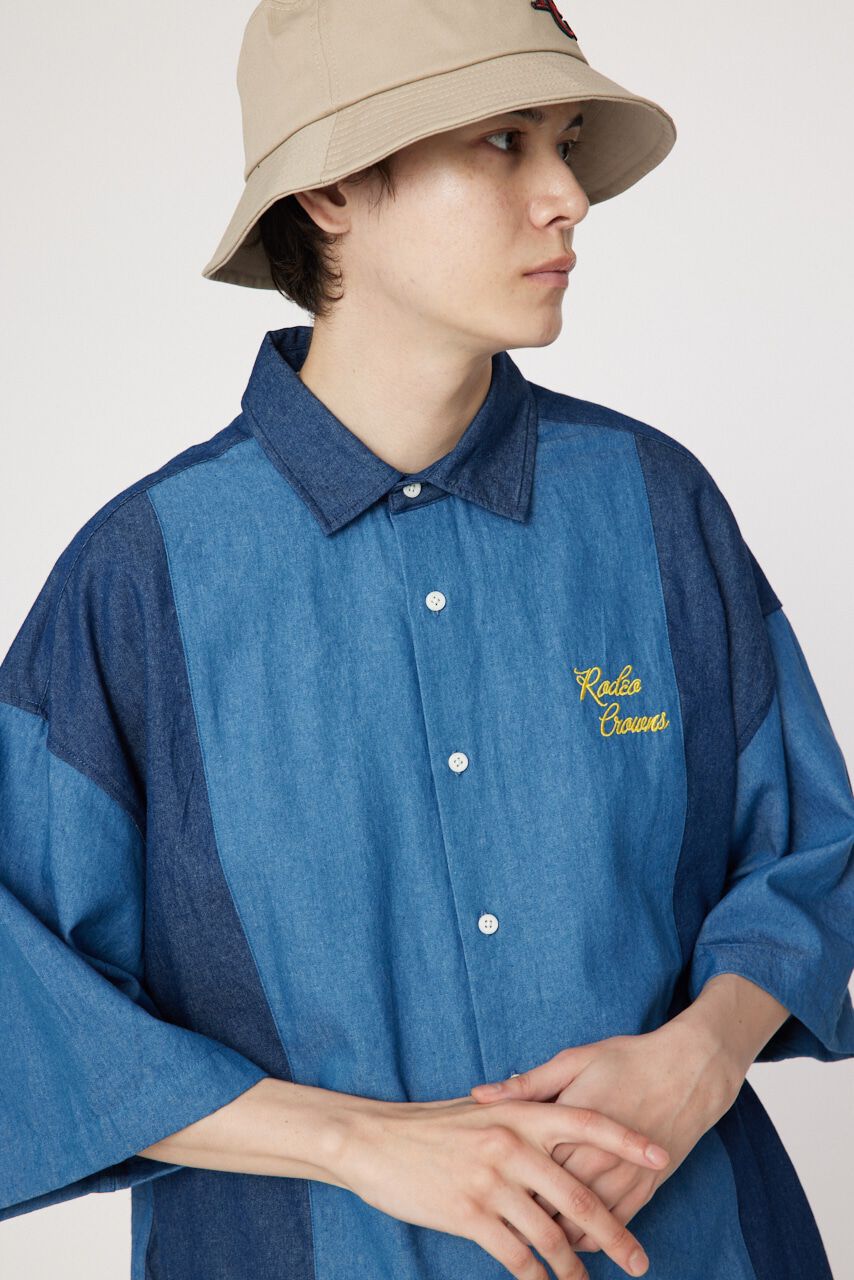 RODEO CROWNS「シャンブレーパネルシャツ」|シャツ・ブラウス|M/BLU7