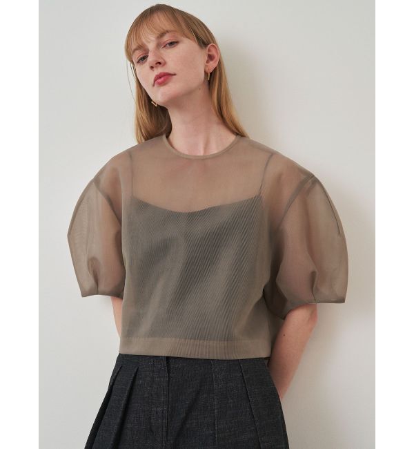ELENDEEK「MESH BONDING CROPPED TOP」|シャツ・ブラウス|