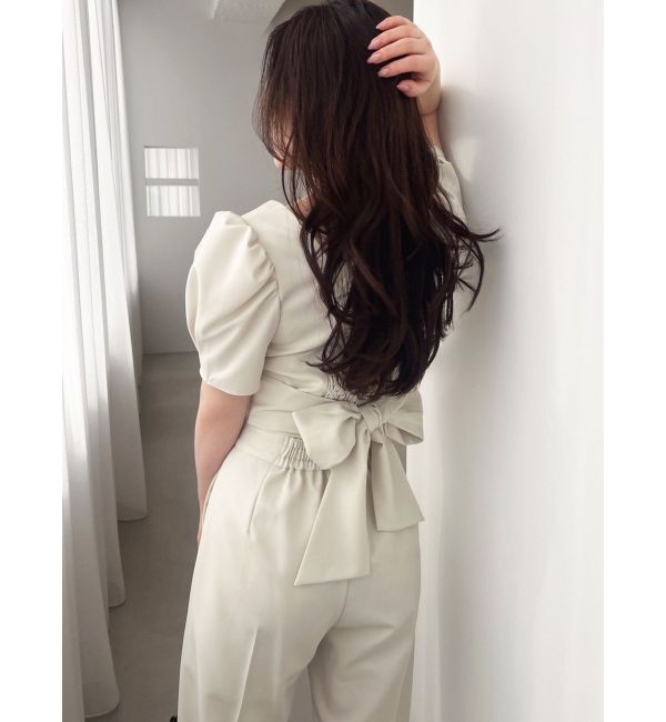 RESEXXY「バックリボンスクエアブラウス【セットアップ着用可能】」|シャツ・ブラウス|アイボリー