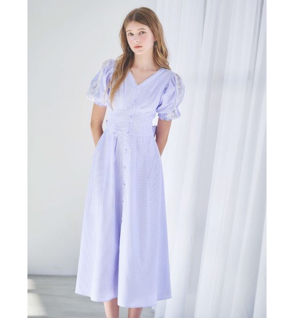 dazzlin「レースドッキングスリーブワンピース」|ワンピース|