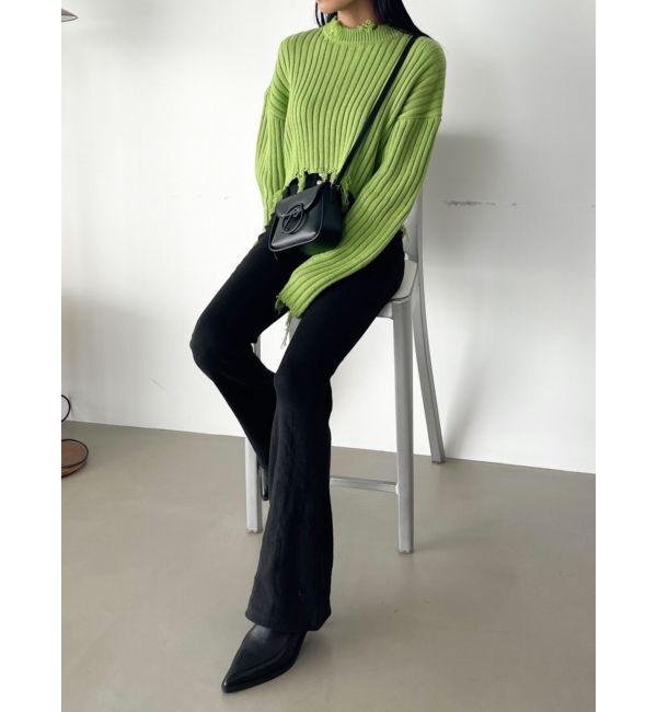 EMODA「CURVE SLEEVE CRASH KNIT」|ニット・セーター|