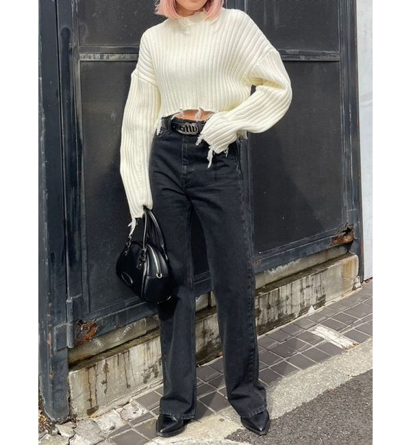 EMODA「CURVE SLEEVE CRASH KNIT」|ニット・セーター|