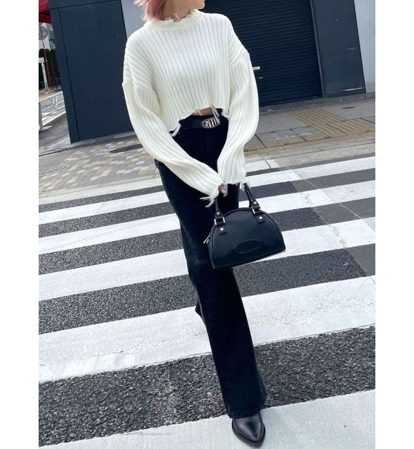 EMODA「CURVE SLEEVE CRASH KNIT」|ニット・セーター|