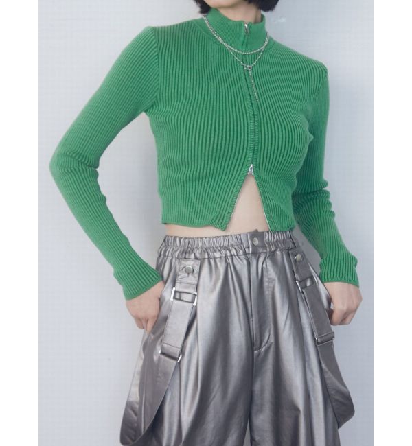 EMODA「プレーティングリブジップニット」|ニット・セーター|