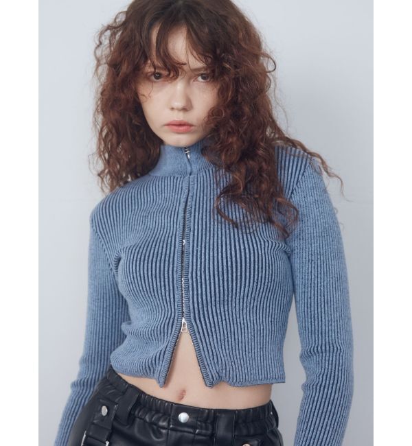 EMODA「プレーティングリブジップニット」|ニット・セーター|