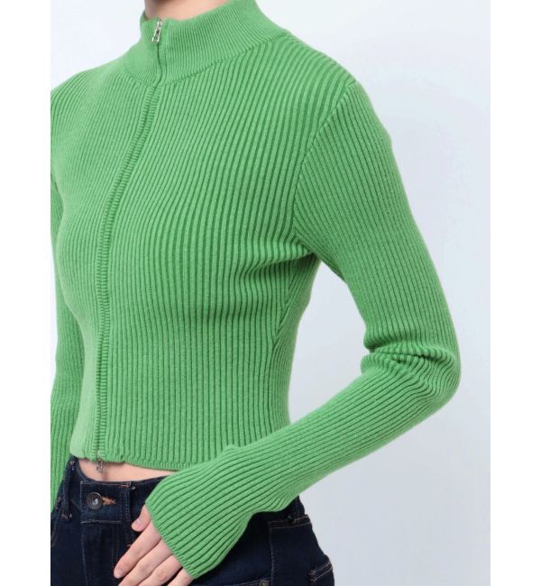 EMODA「プレーティングリブジップニット」|ニット・セーター|