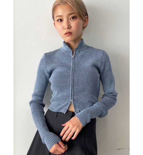 EMODA「プレーティングリブジップニット」|ニット・セーター|