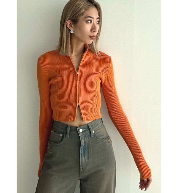 EMODA「プレーティングリブジップニット」|ニット・セーター|