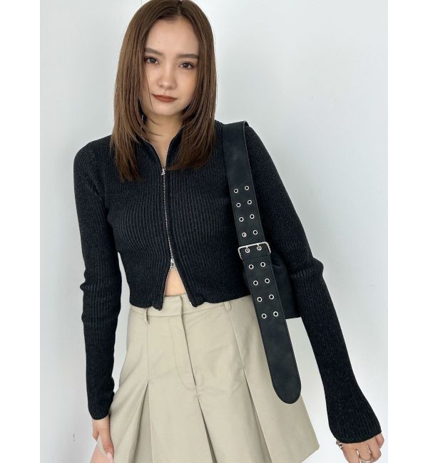 EMODA「プレーティングリブジップニット」|ニット・セーター|