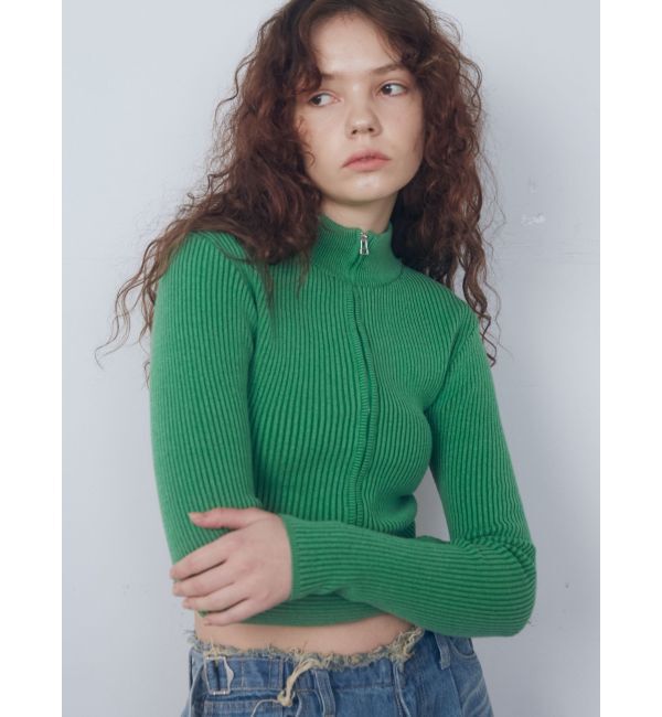 EMODA「プレーティングリブジップニット」|ニット・セーター|