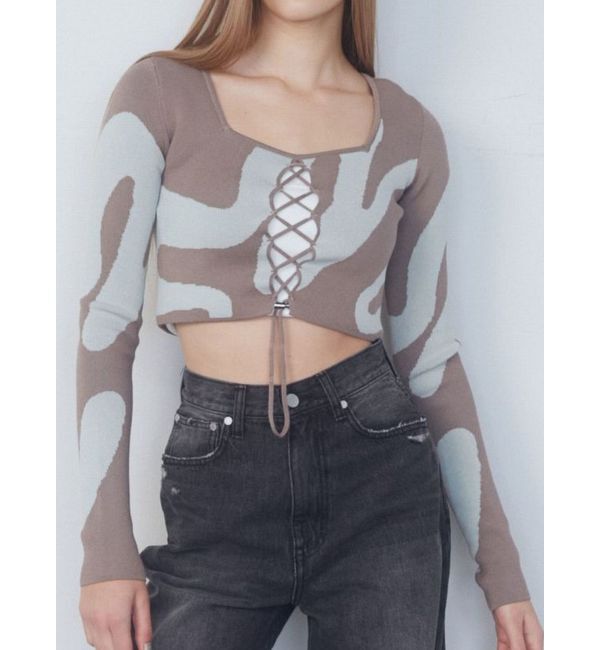 EMODA「フロントレースフィットニット」|ニット・セーター|