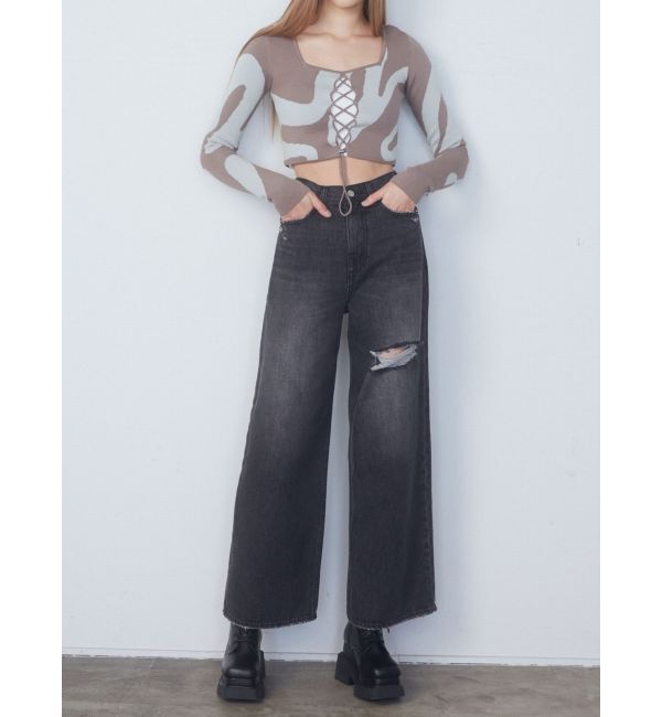 EMODA「フロントレースフィットニット」|ニット・セーター|