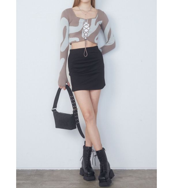 EMODA「フロントレースフィットニット」|ニット・セーター|