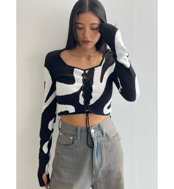 EMODA「フロントレースフィットニット」|ニット・セーター|