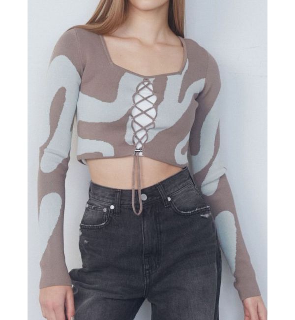 EMODA「フロントレースフィットニット」|ニット・セーター|