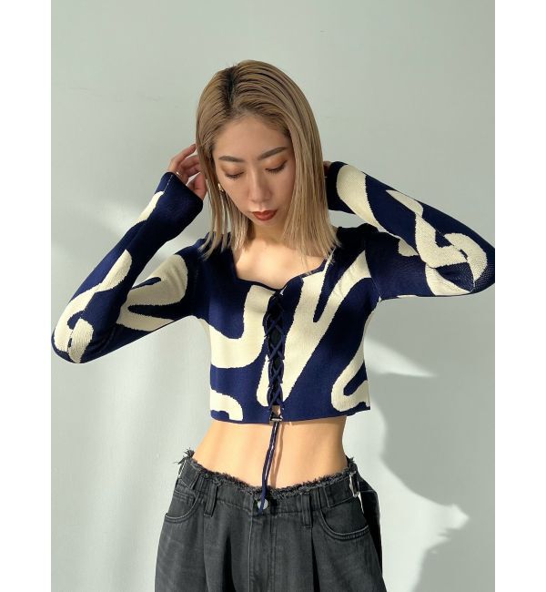 EMODA「フロントレースフィットニット」|ニット・セーター|