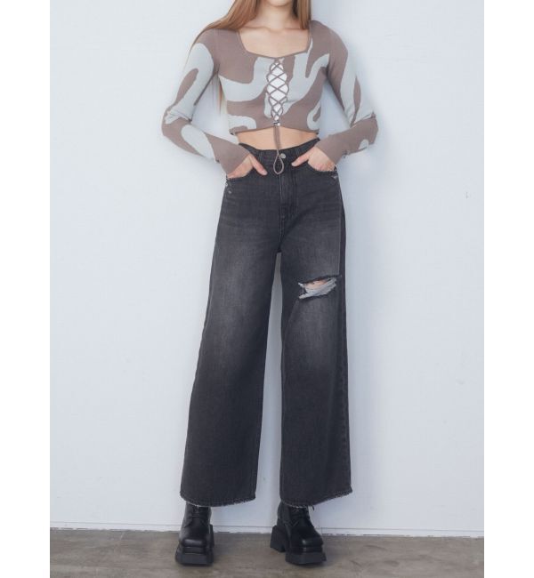 EMODA「フロントレースフィットニット」|ニット・セーター|