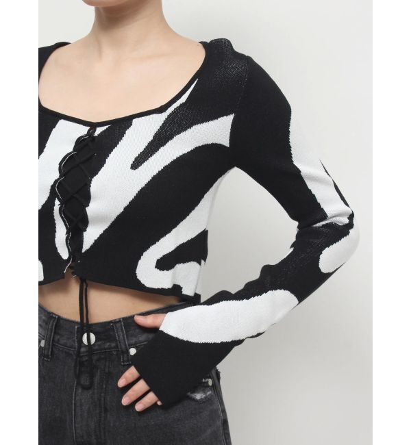 EMODA「フロントレースフィットニット」|ニット・セーター|