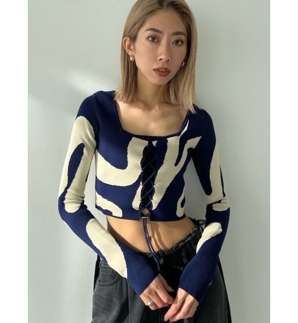 EMODA「フロントレースフィットニット」|ニット・セーター|