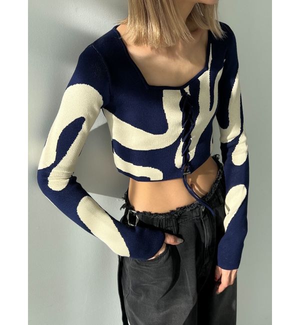 EMODA「フロントレースフィットニット」|ニット・セーター|