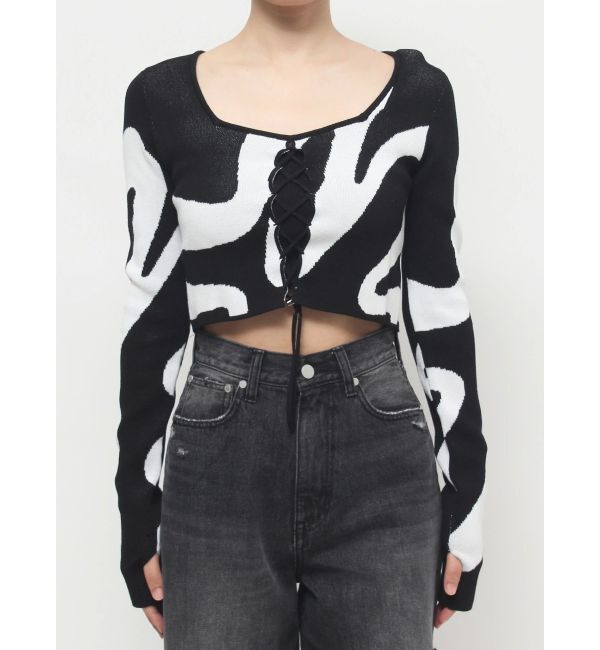 EMODA「フロントレースフィットニット」|ニット・セーター|