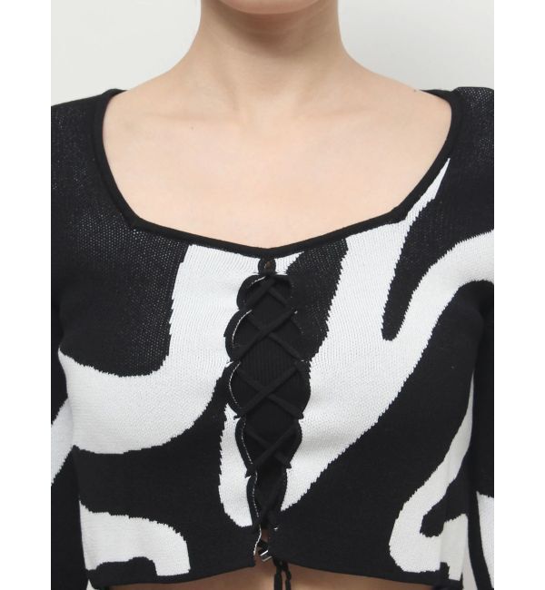 EMODA「フロントレースフィットニット」|ニット・セーター|