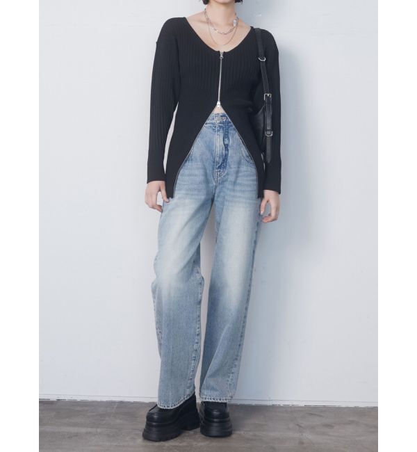 EMODA「フロントジップロングトップス」|ニット・セーター|