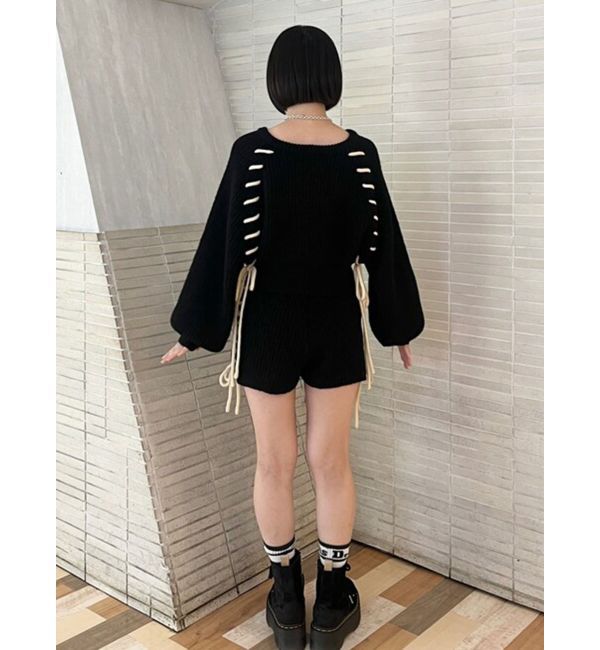 jouetie「バイカラーステッチニットショーツ【セットアップ対応】」|その他|