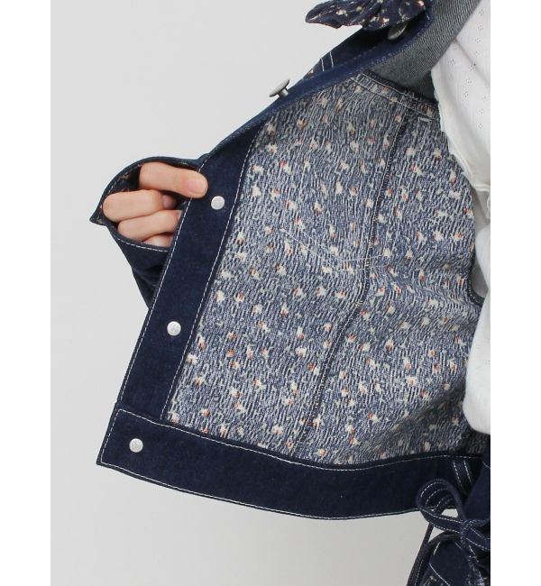 merry jenny「【セットアップ着用可能】petit flowerコンビデニムジャケット」|デニムジャケット|