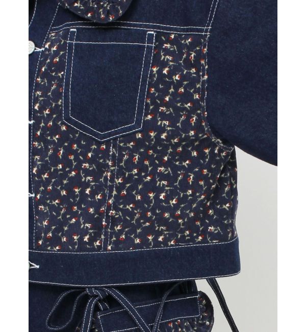 merry jenny「【セットアップ着用可能】petit flowerコンビデニムジャケット」|デニムジャケット|