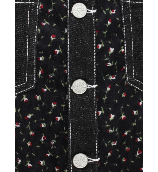 merry jenny「【セットアップ着用可能】petit flowerコンビデニムジャケット」|デニムジャケット|