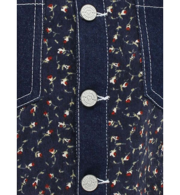 merry jenny「【セットアップ着用可能】petit flowerコンビデニムジャケット」|デニムジャケット|