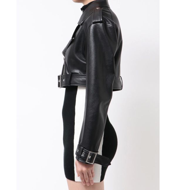 GYDA「Fake leather shortジャケット」|ライダースジャケット|