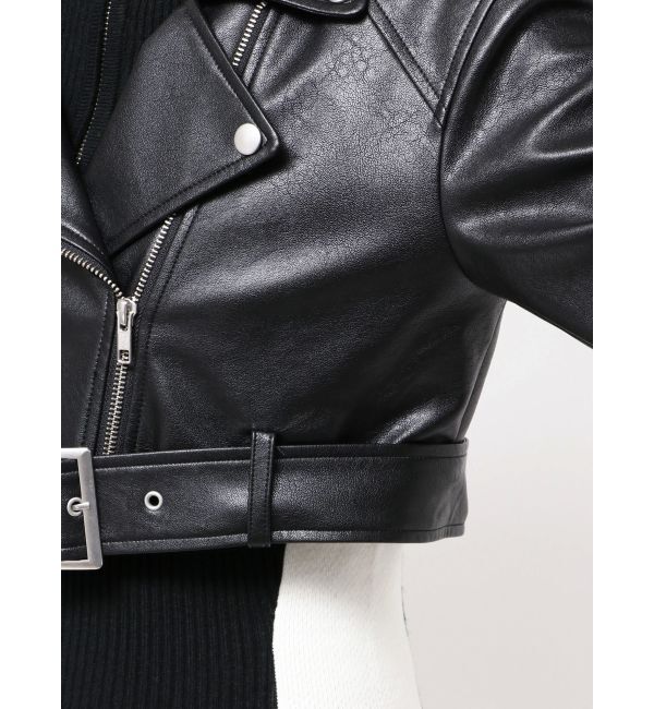 GYDA「Fake leather shortジャケット」|ライダースジャケット|