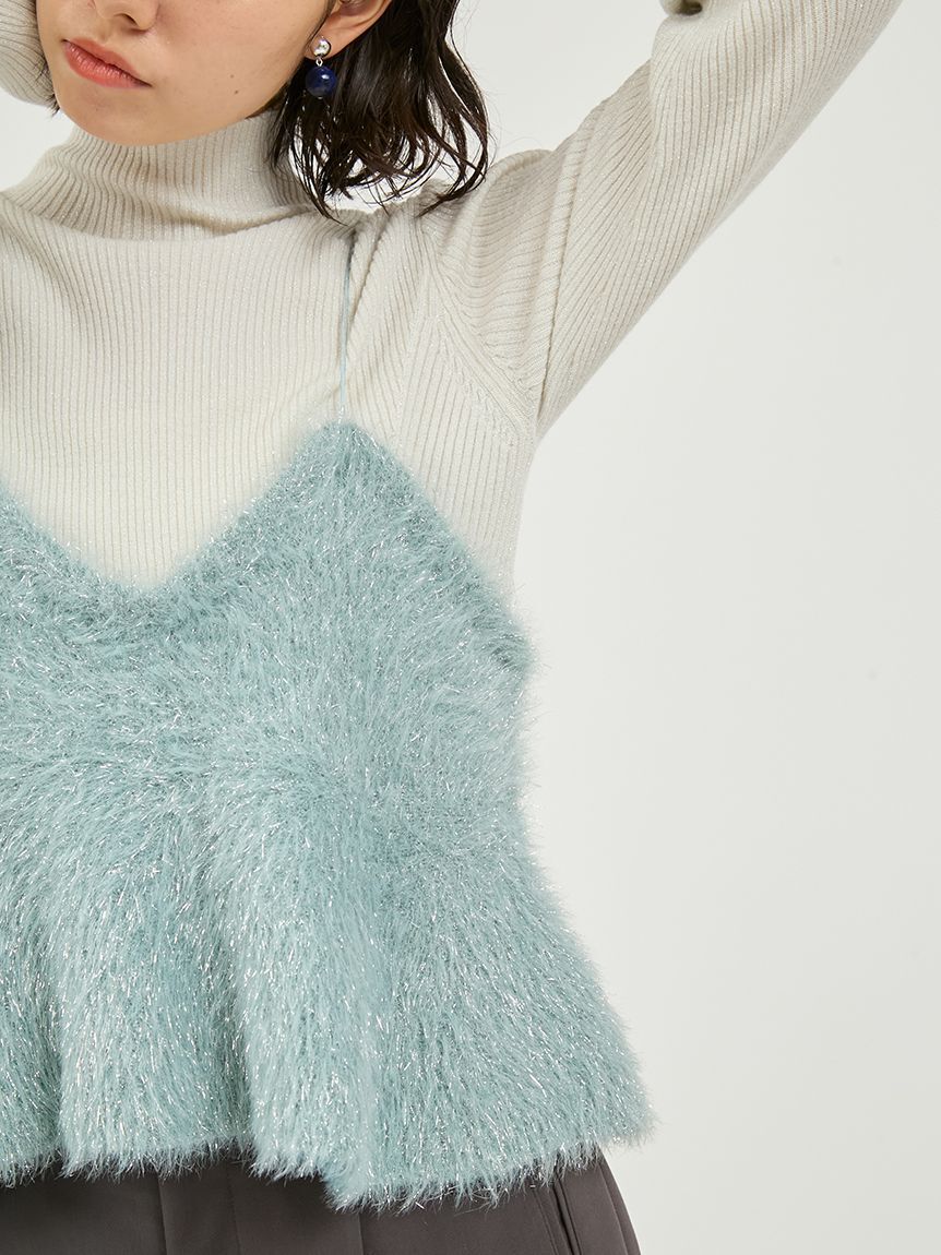 emmi atelier「フェザーラメニットビスチェ」|ニット・セーター|