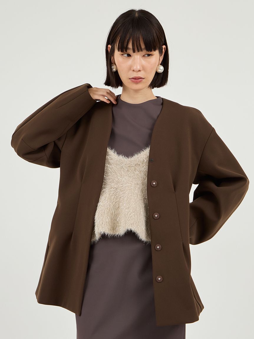 emmi atelier「フェザーラメニットビスチェ」|ニット・セーター|