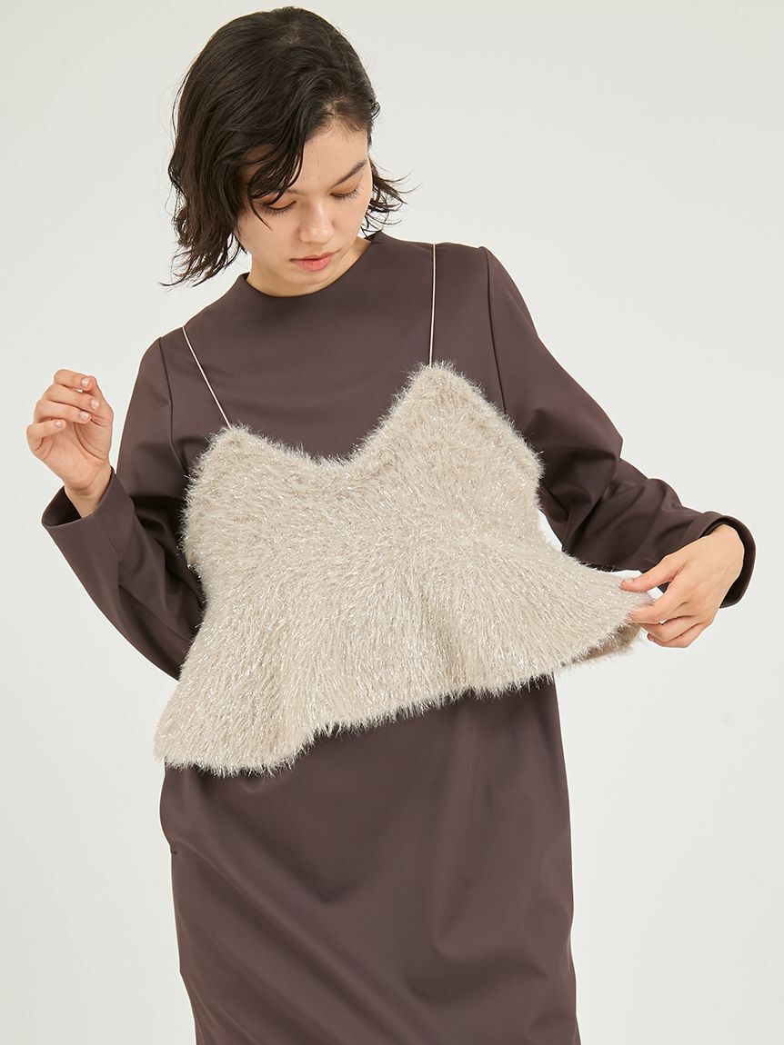 emmi atelier「フェザーラメニットビスチェ」|ニット・セーター|