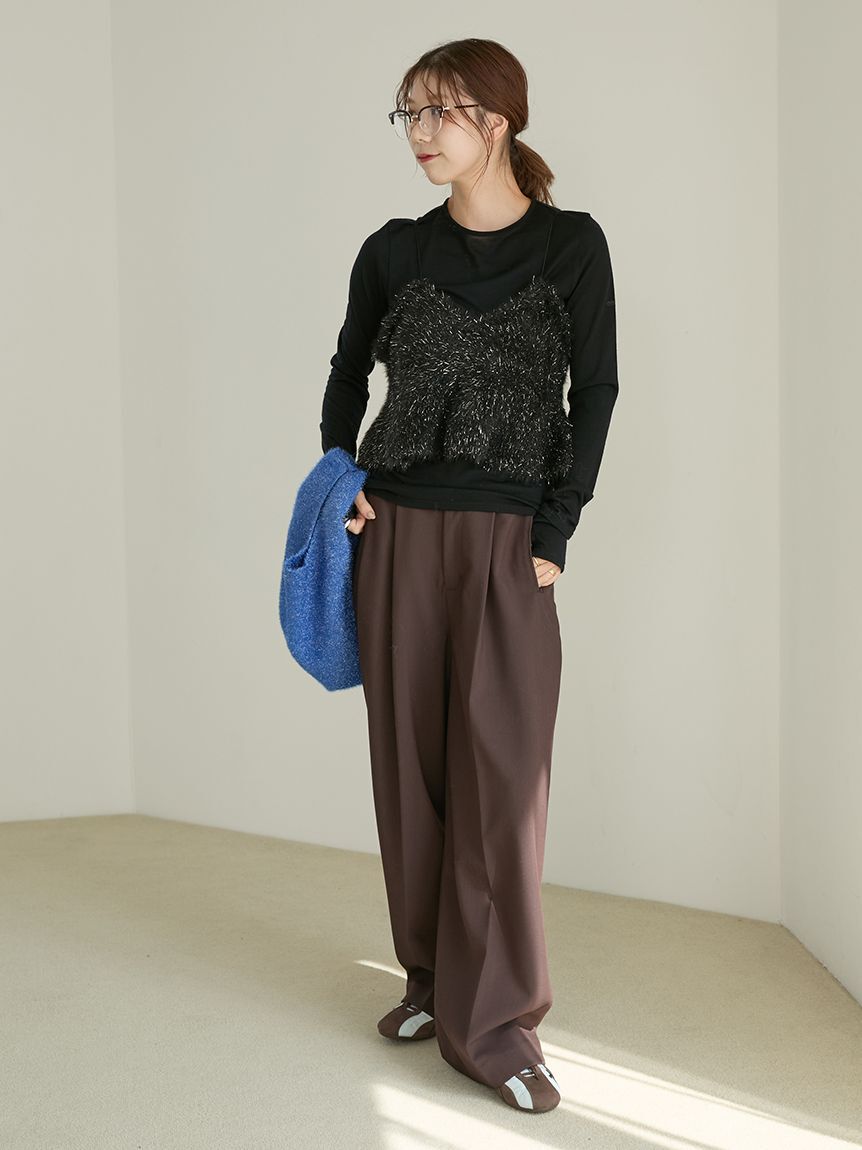 emmi atelier「フェザーラメニットビスチェ」|ニット・セーター|