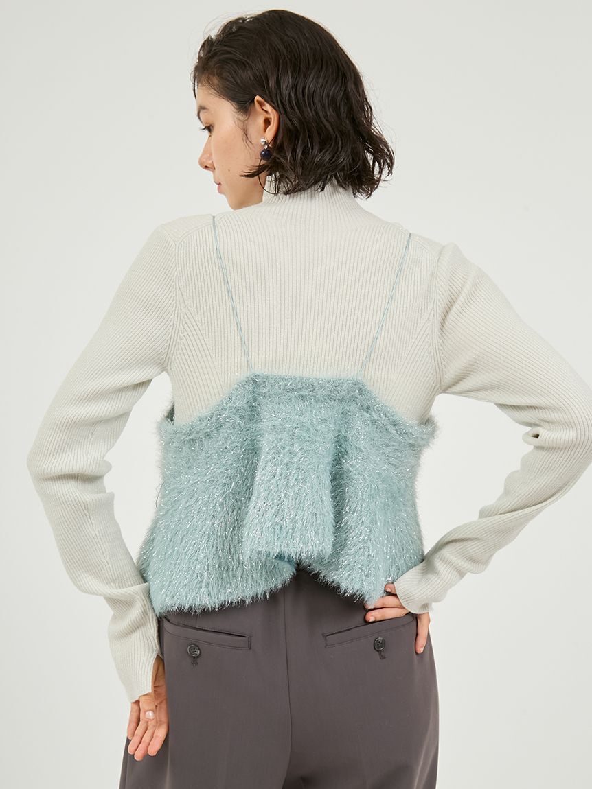 emmi atelier「フェザーラメニットビスチェ」|ニット・セーター|